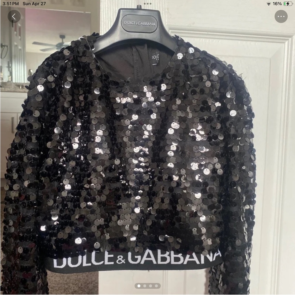 Dolce & Gabbana Black Sequin Matching set